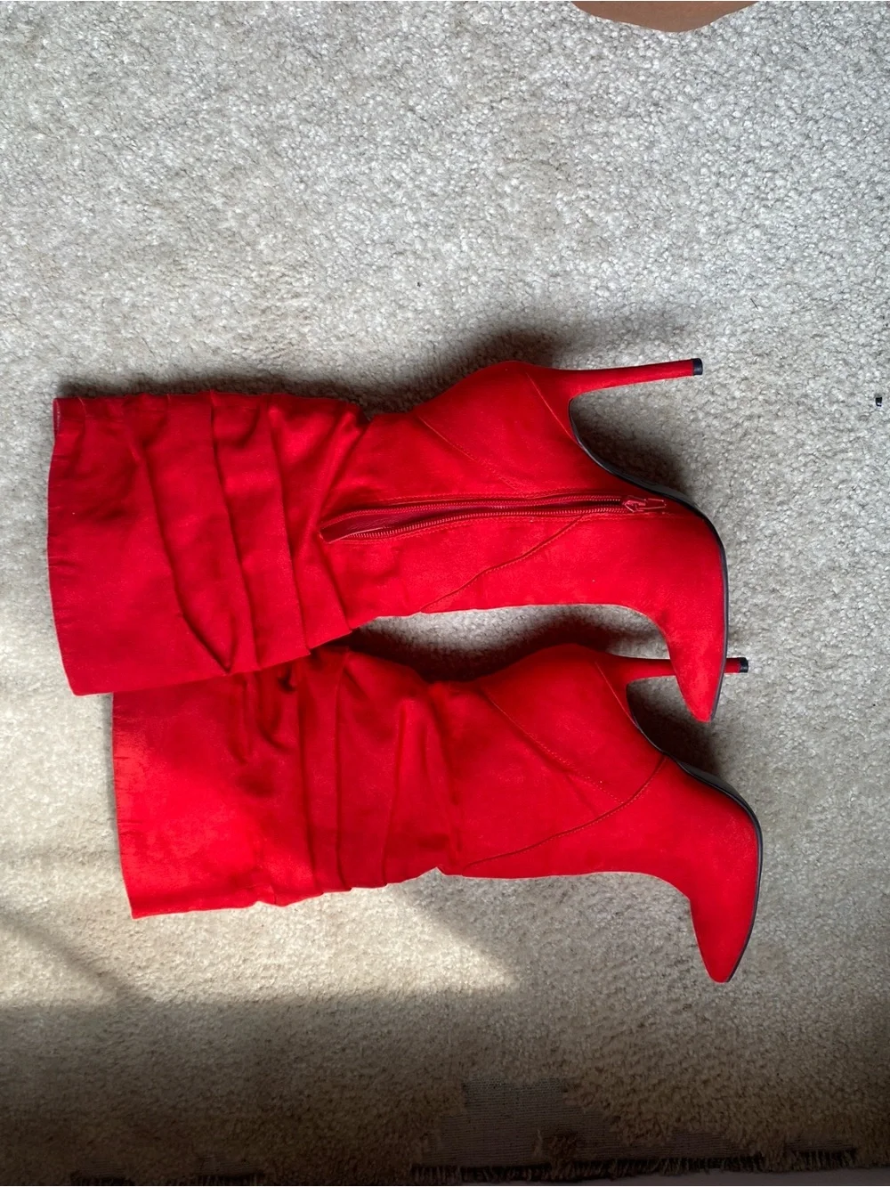 Jessica Simpson Red High-Heel Mid-Calf Boots - Women